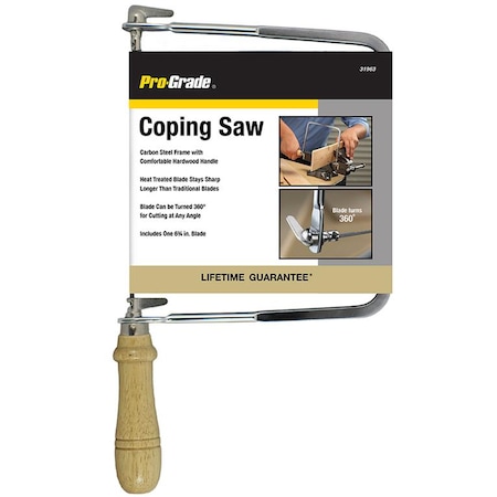 Pro-Grade Tools 6 3/4" Coping Saw, Wood Handle 31963